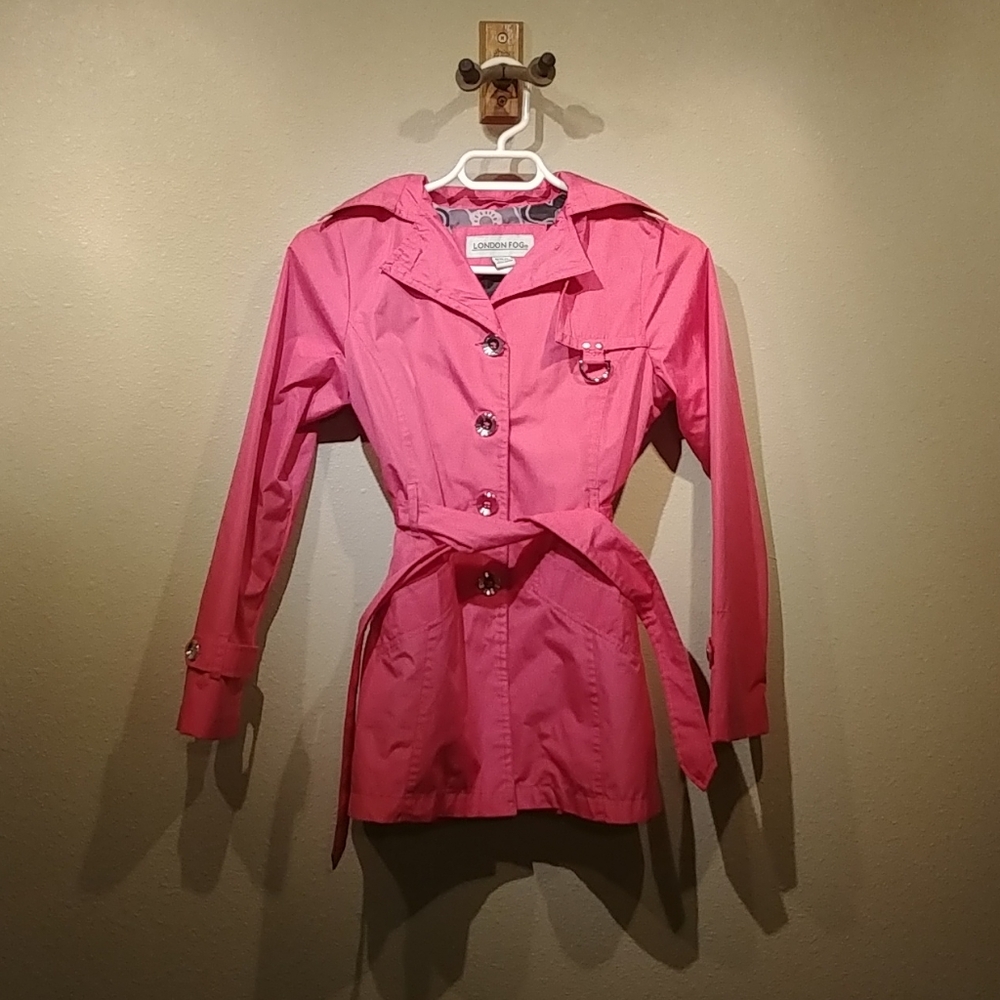NOT CURRENTLY AVAILABLE London Fog Bright Pink Raincoat (GIRLS)